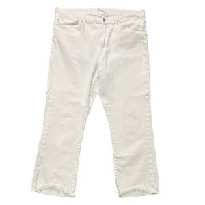 Dear John white straight leg denim jeans with frayed hem in women’s size 33